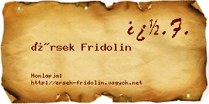Érsek Fridolin névjegykártya